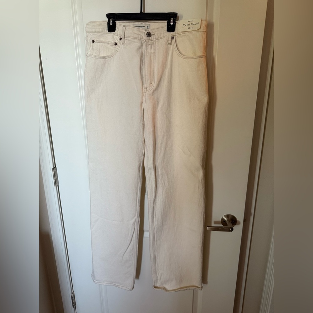 Abercrombie & Fitch Off-White Boot Cut Jeans